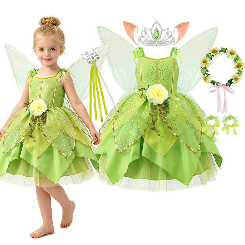 Glitter Tablecloth - Fantasia de Fada Verde para Meninas,