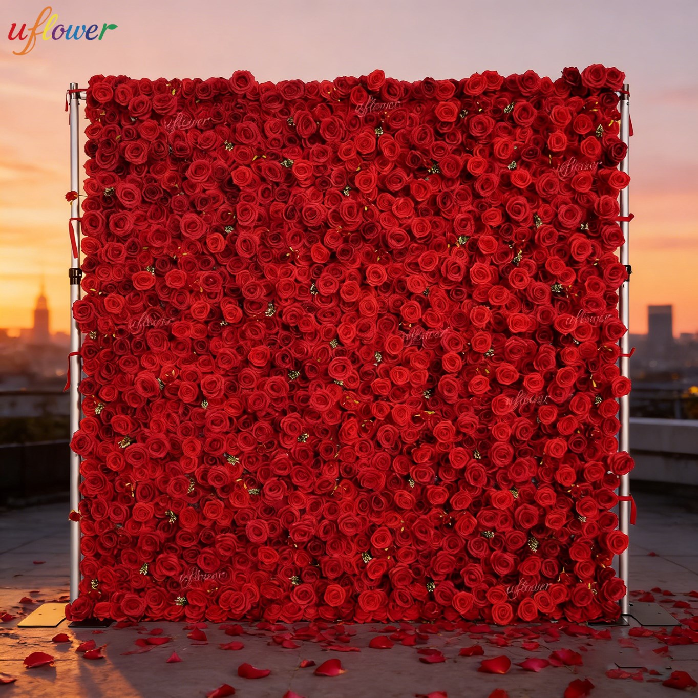 Flower Wall Panel - Painel Floral Artificial Uflower de Rosas