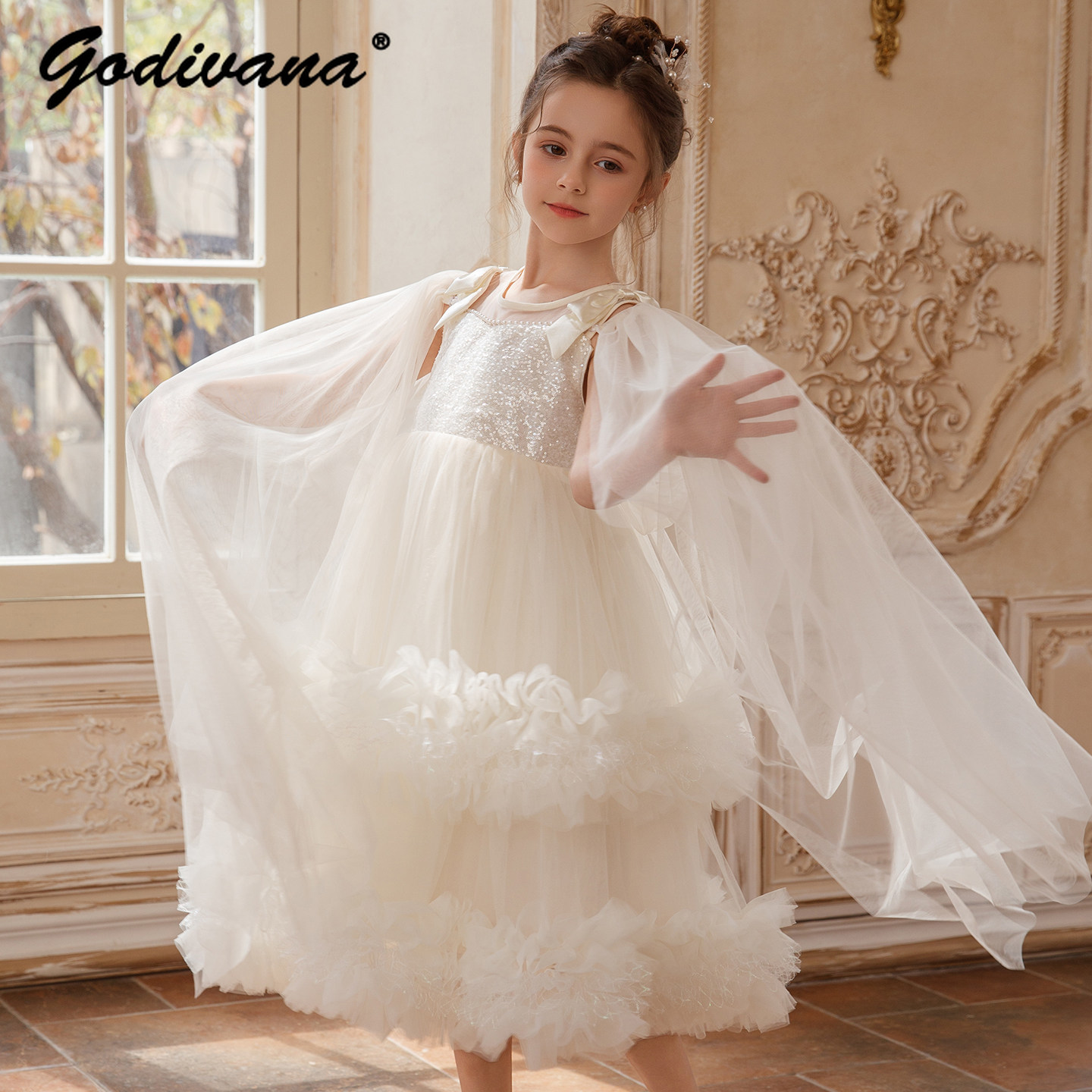Glitter Tablecloth - Vestido de Festa Infantil de Tule